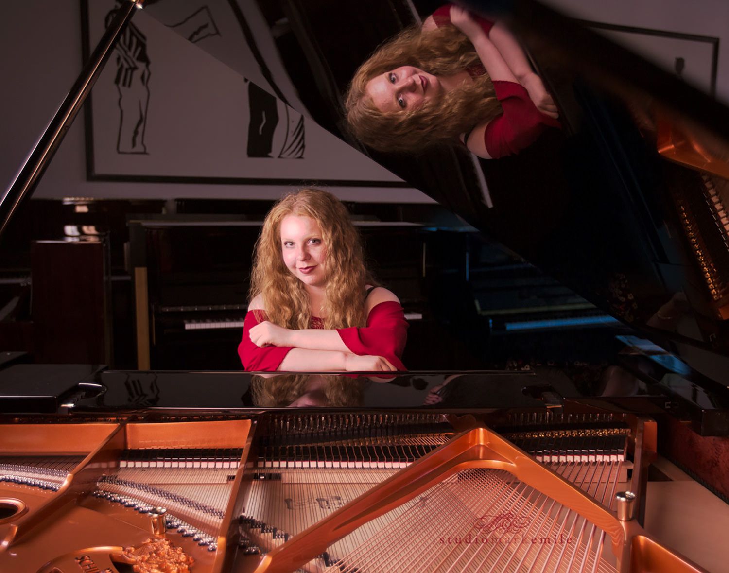 Young woman at piano