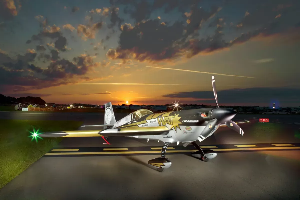 Light Painting Yellow Plane