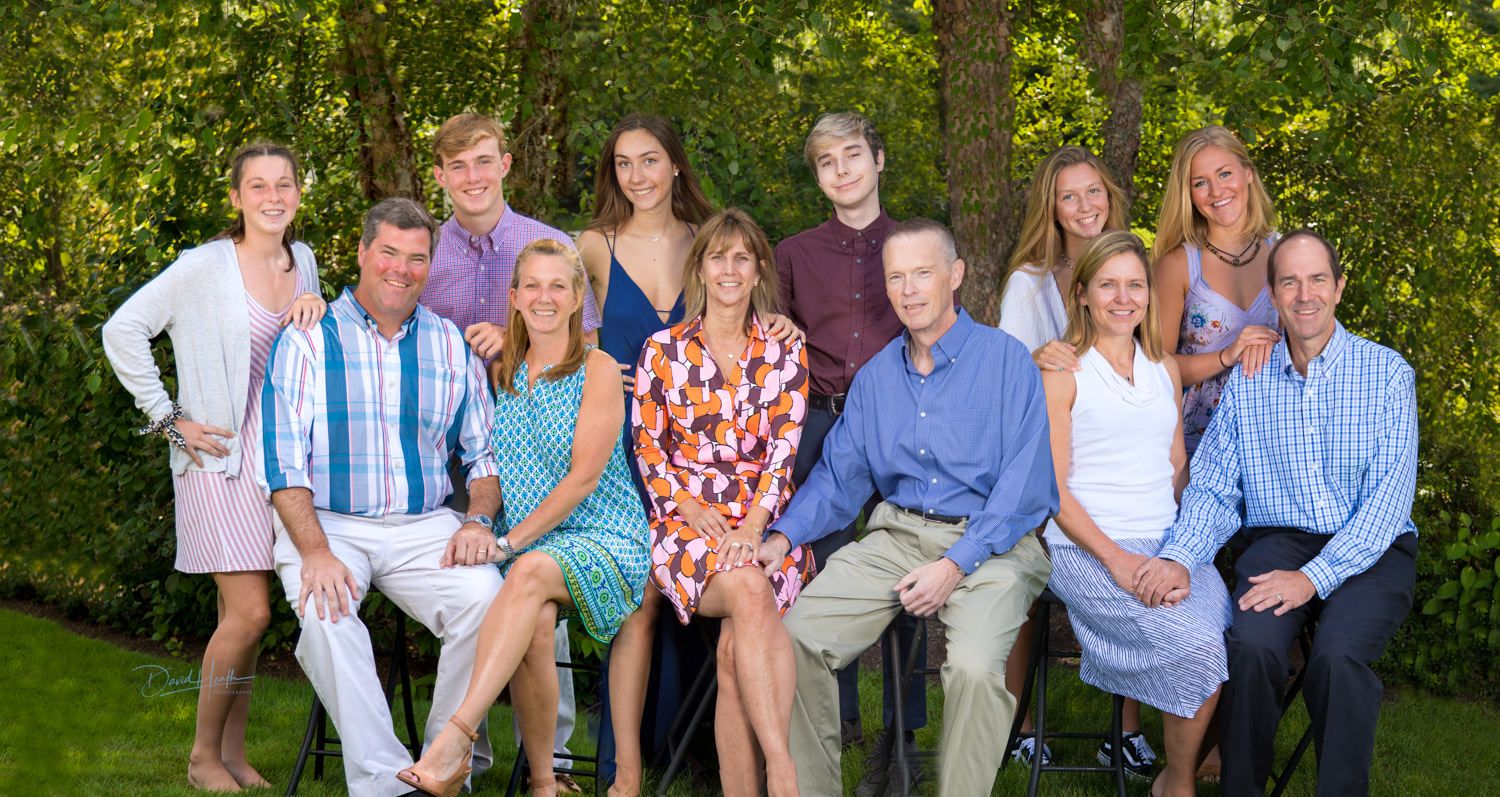 Extended family portrait outdoors