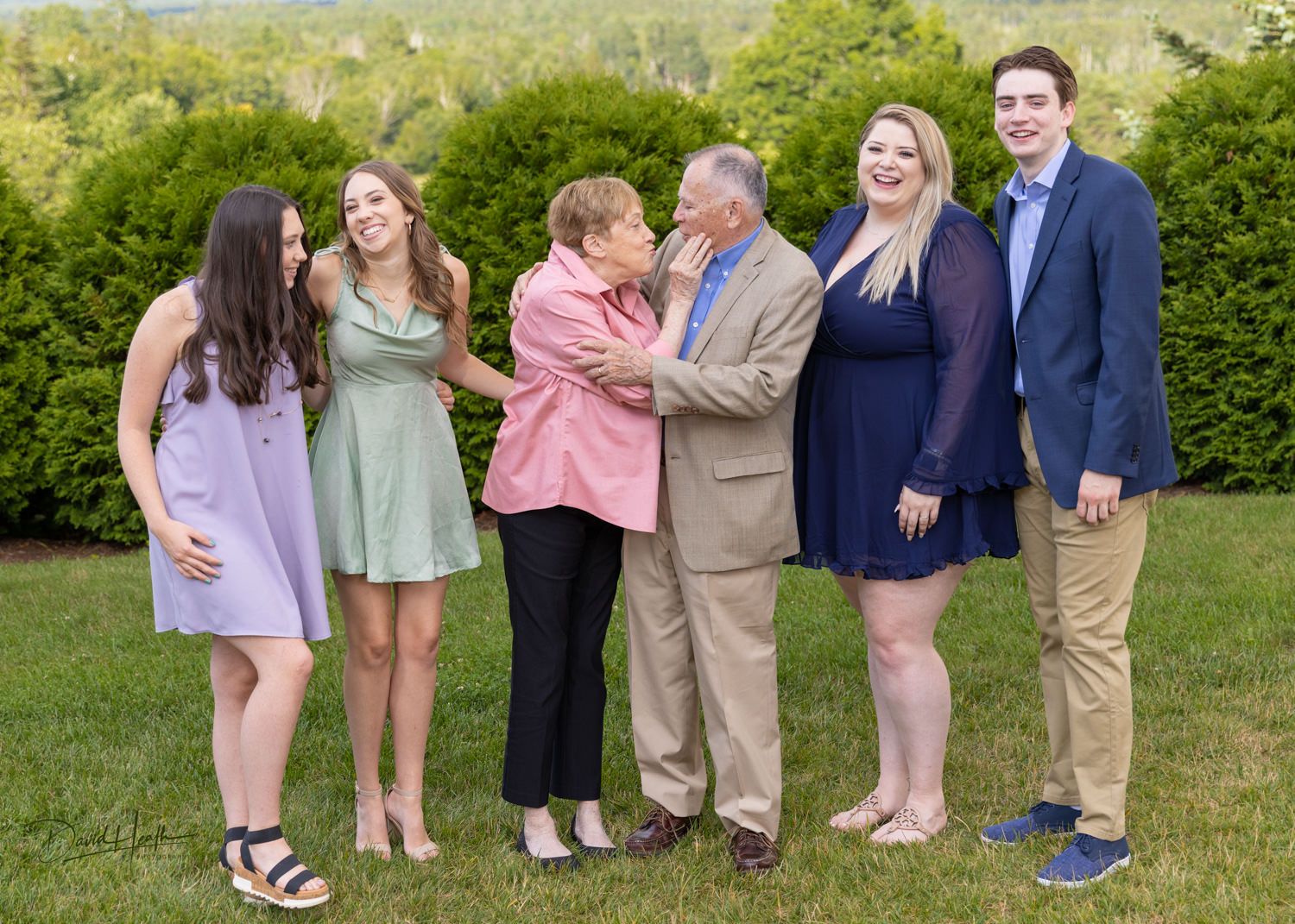 Fun family group outdoors