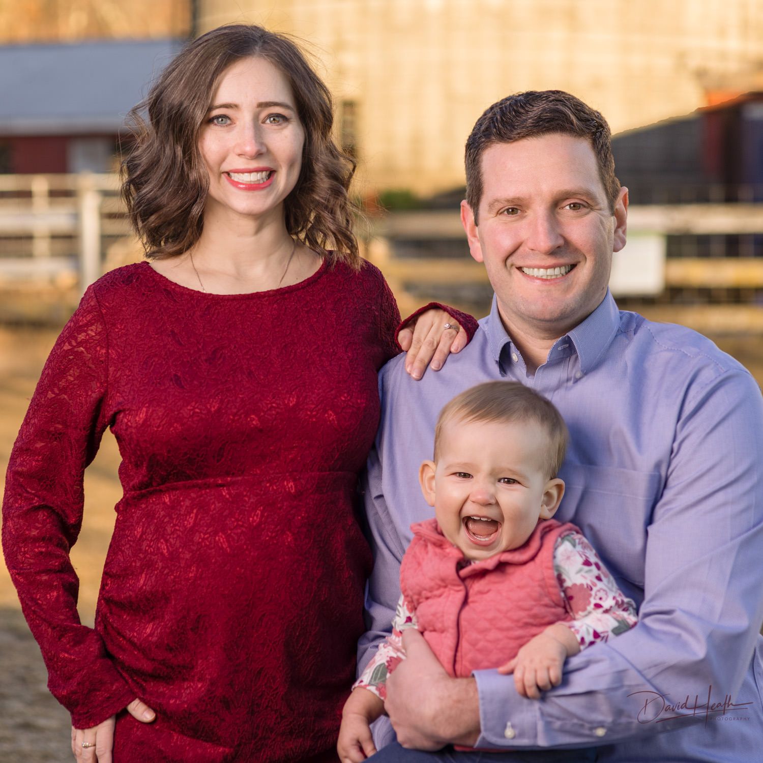 Young family at farm